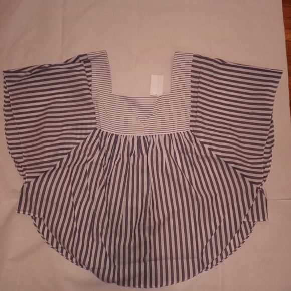 NWT MADEWELL TOP Butterfly Stripe Play Bluish Gray 2X - Picture 7 of 9